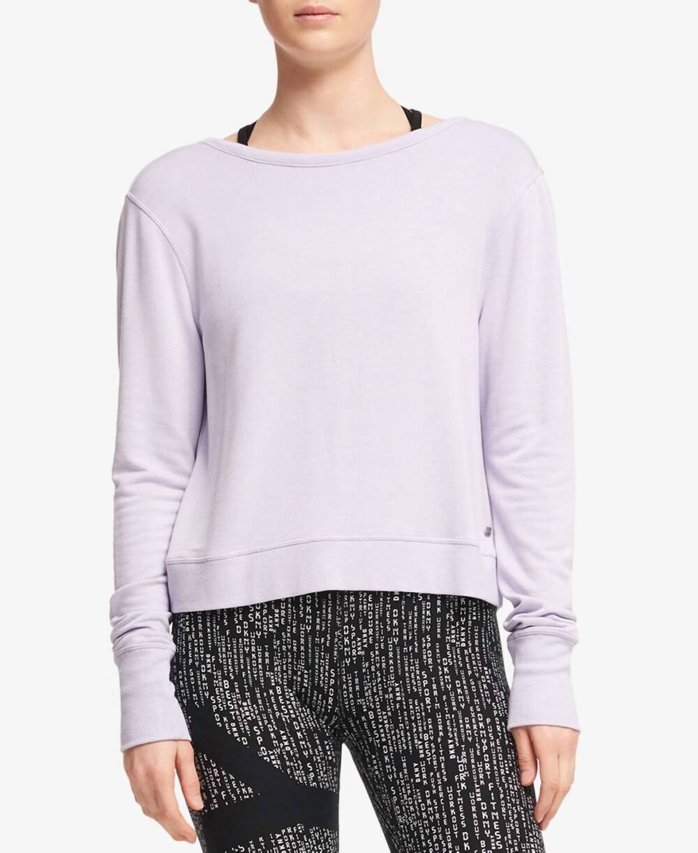 NEW DKNY activewear sport v back fitness sweatshirt in cosmic sky